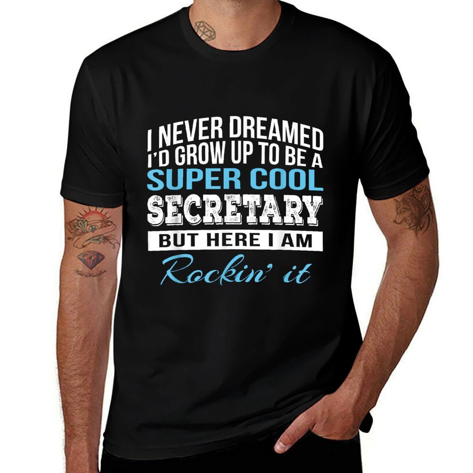 Funny Cool Secretary Tshirt Gift Admin  Slim-fit Cut T-Shirt