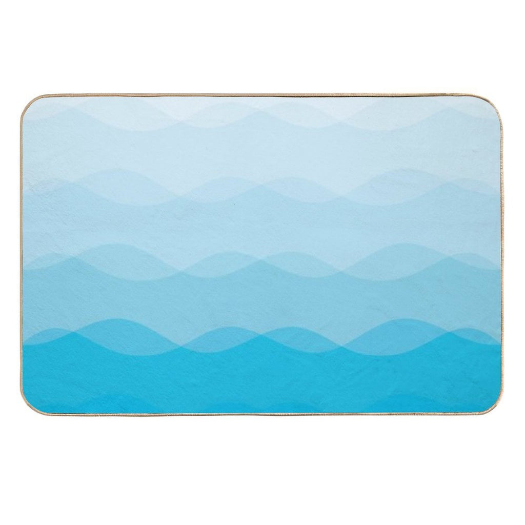 Blue Cool Dreamy Waves Flow  Multi-Purpose Bath Mat
