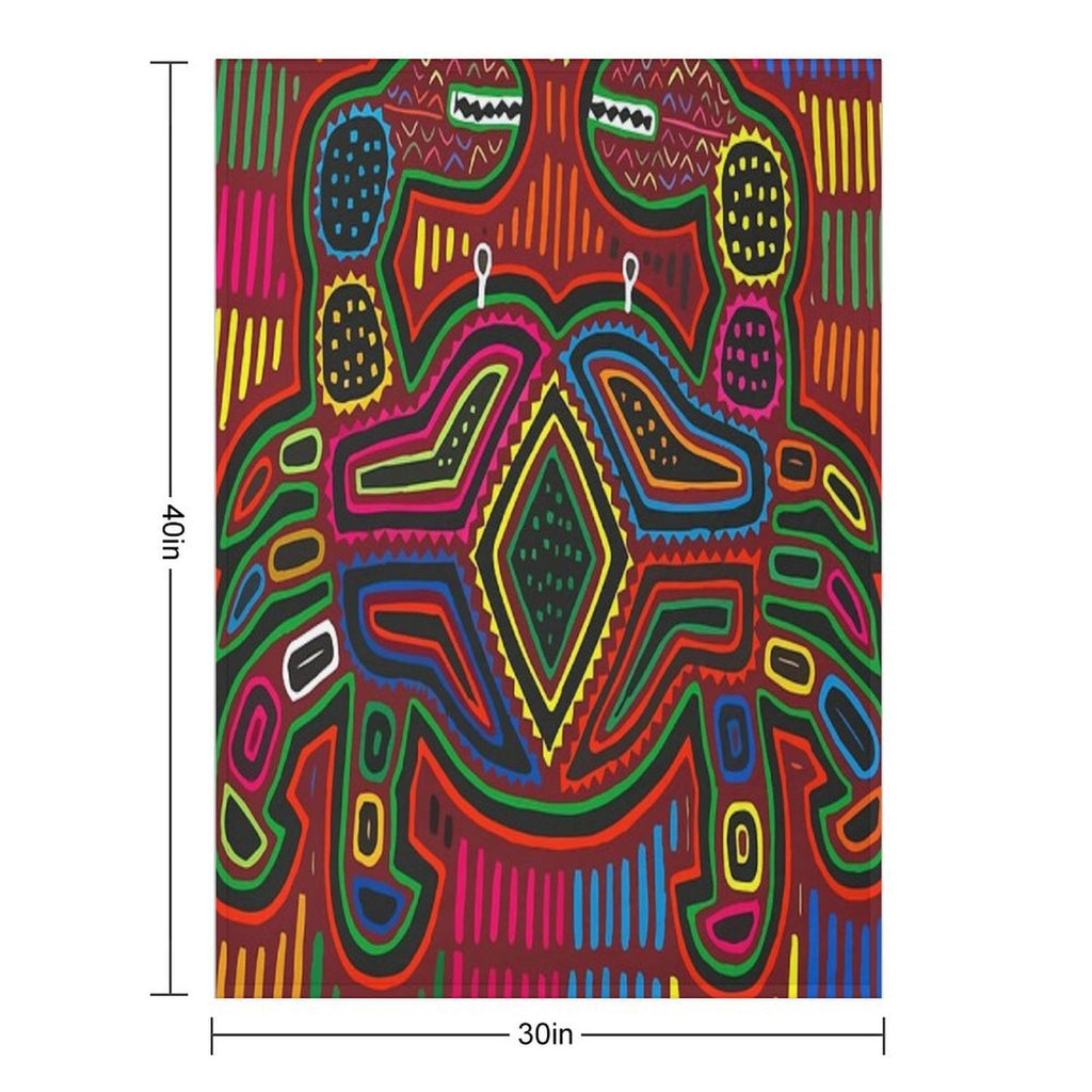 Kuna Mola Design Crab Durable Throw Blanket