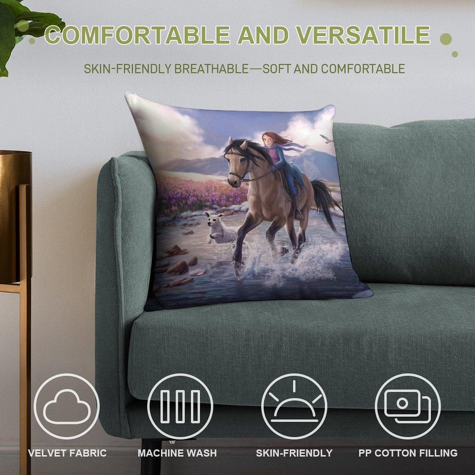 StarStable Horse Wallpaper Soft Bedroom Essential Throw Pillow