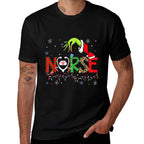Stethoscope Nurse Merry Christmas Xmas Lights Holiday Snow  Rolled Sleeves T-Shirt