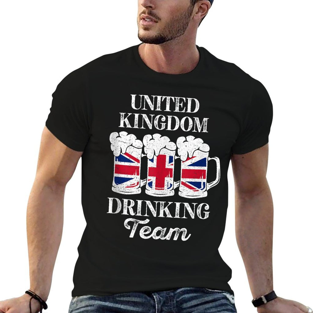 United Kingdom Drinking Team Funny Party British Beer Fest  Heathered Texture T-Shirt