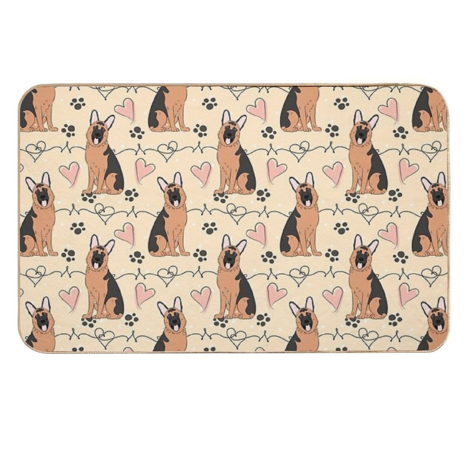 LOVE German Shepherd - Red And Black 2  Dirt-Trapping Bath Mat
