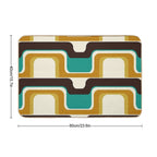 Mid-Century Modern Meets 1970s Teal  High-Traffic Bath Mat