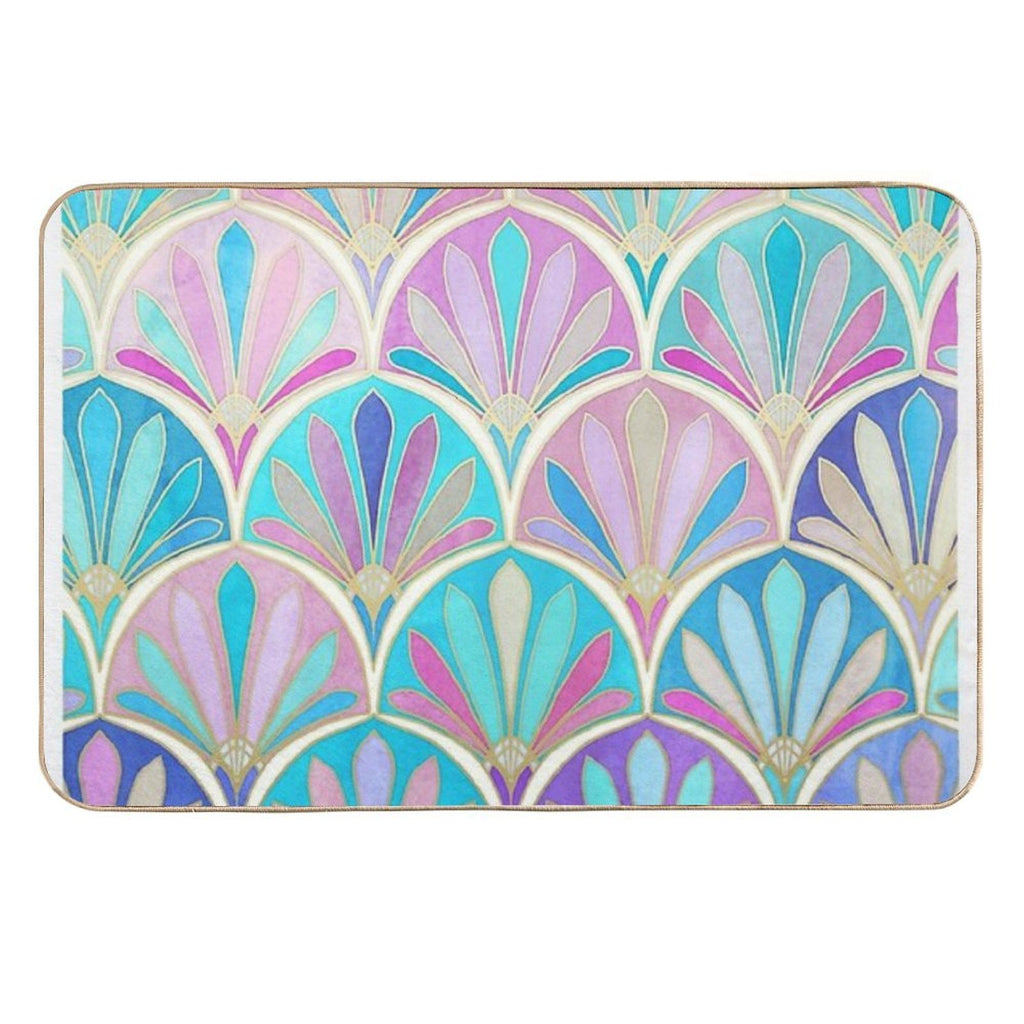 Glamorous Twenties Art Deco Pastel Pattern  High-Traffic Bath Mat