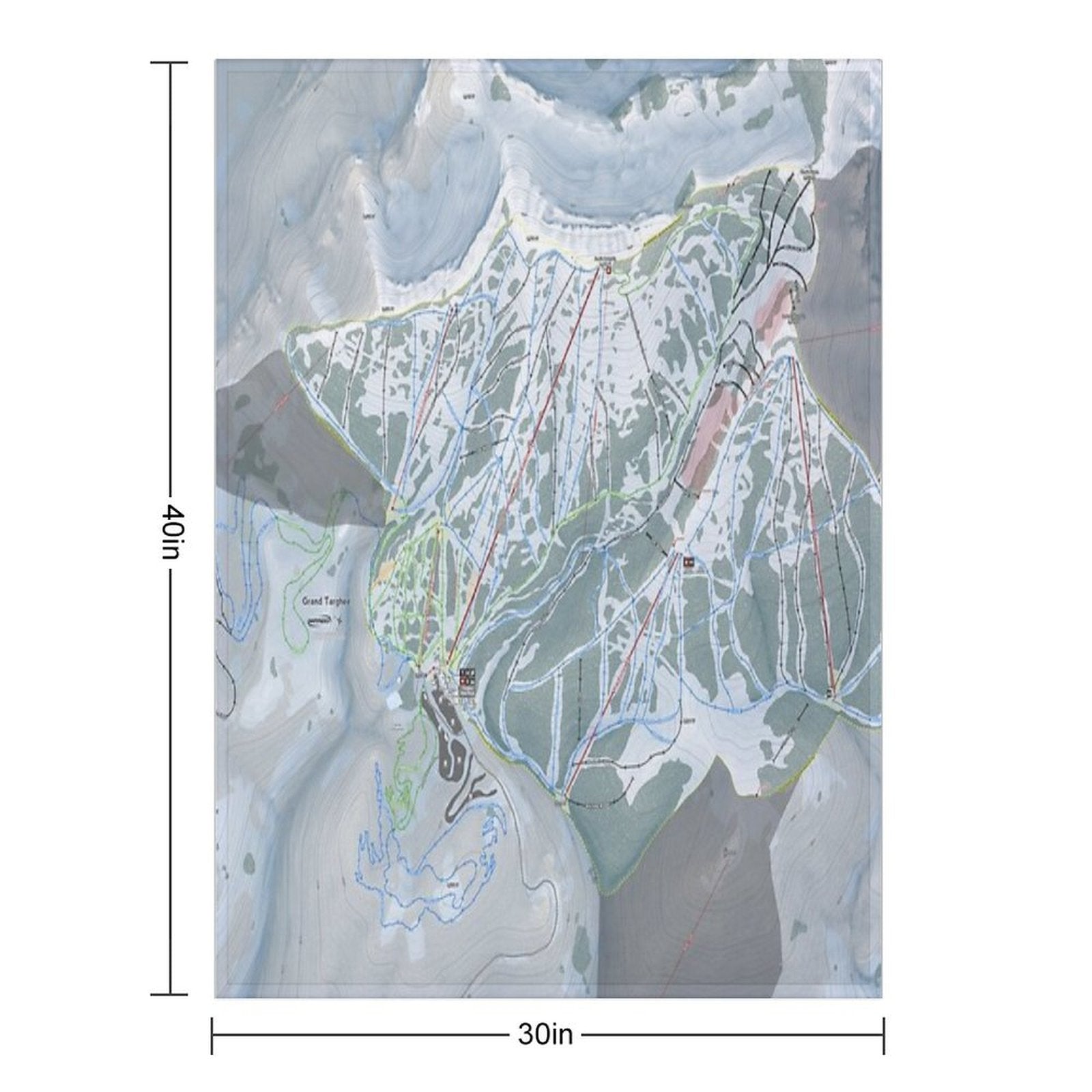 Grand Targhee Resort Trail Map Quick-dry Throw Blanket