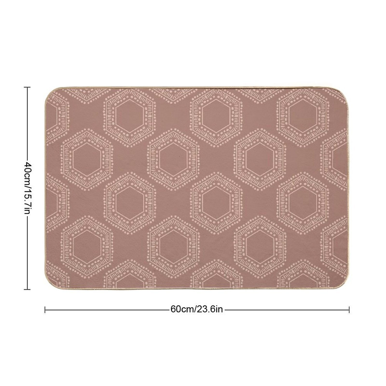 Hexagon Boho Minimalistic Home Decor Pattern  Easy Maintenance Bath Mat
