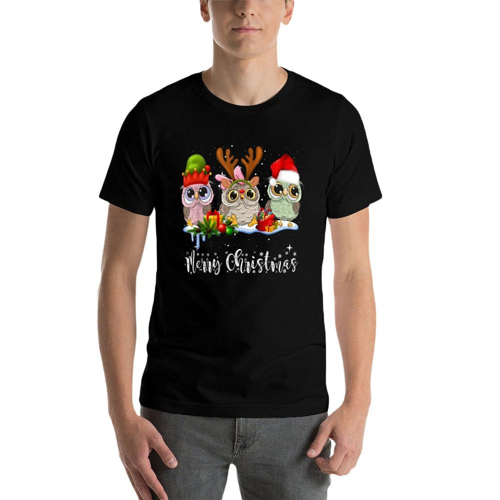 Cute Owl Christmas  High-quality Stitching T-Shirt