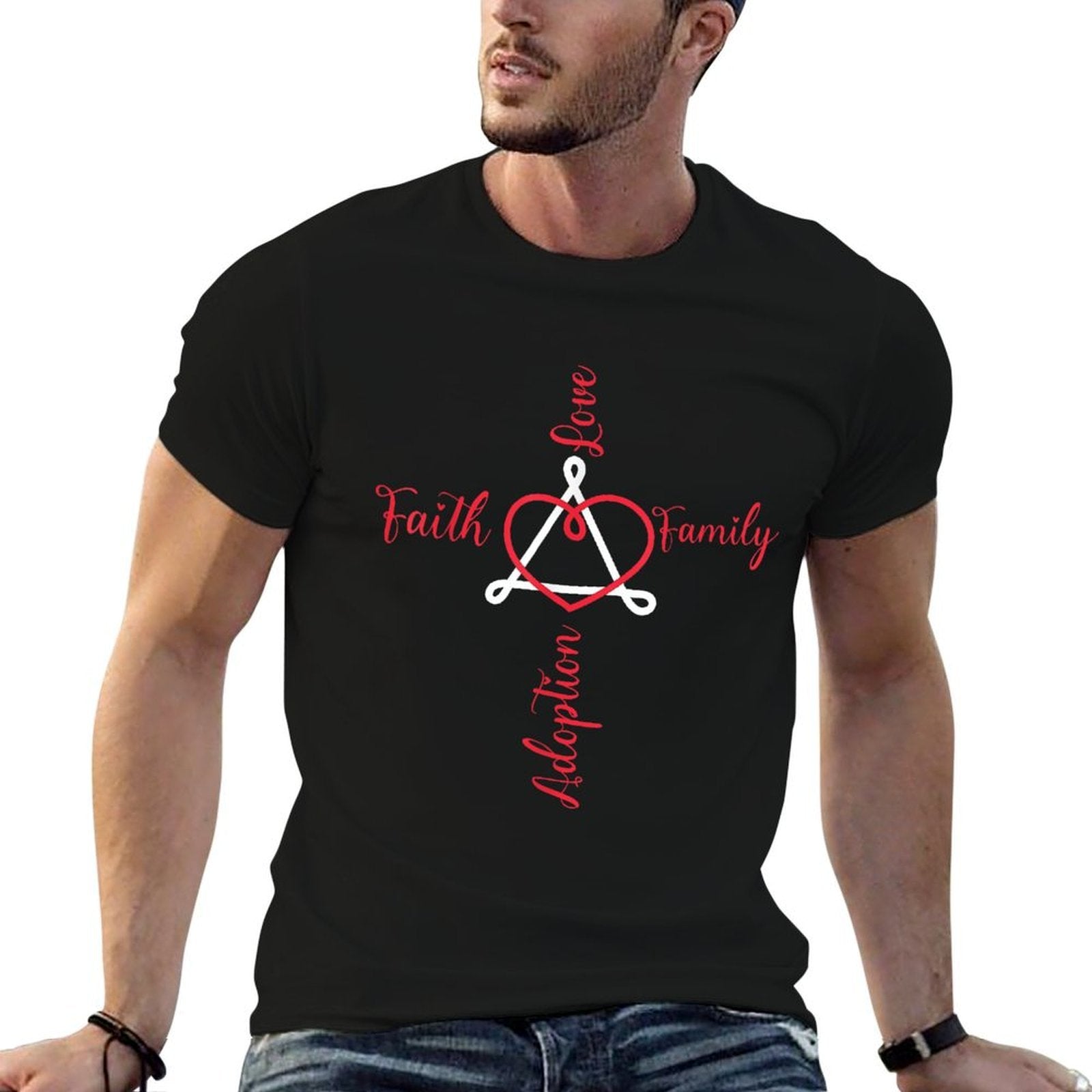 Adoption Announcement Day Family Faith Love  Tagless Design T-Shirt