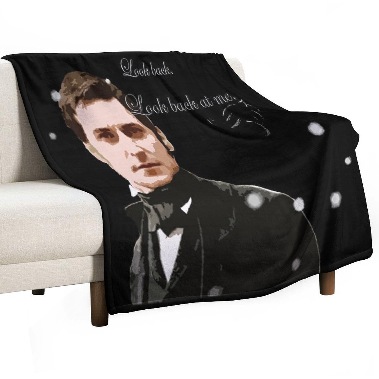 North And South Quote_Mr Thornton_ Look Back at Me. Travel-friendly Throw Blanket