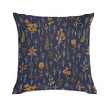 Navy Blue & Mustard Yellow Floral Pattern Soft Anti-Pilling Throw Pillow