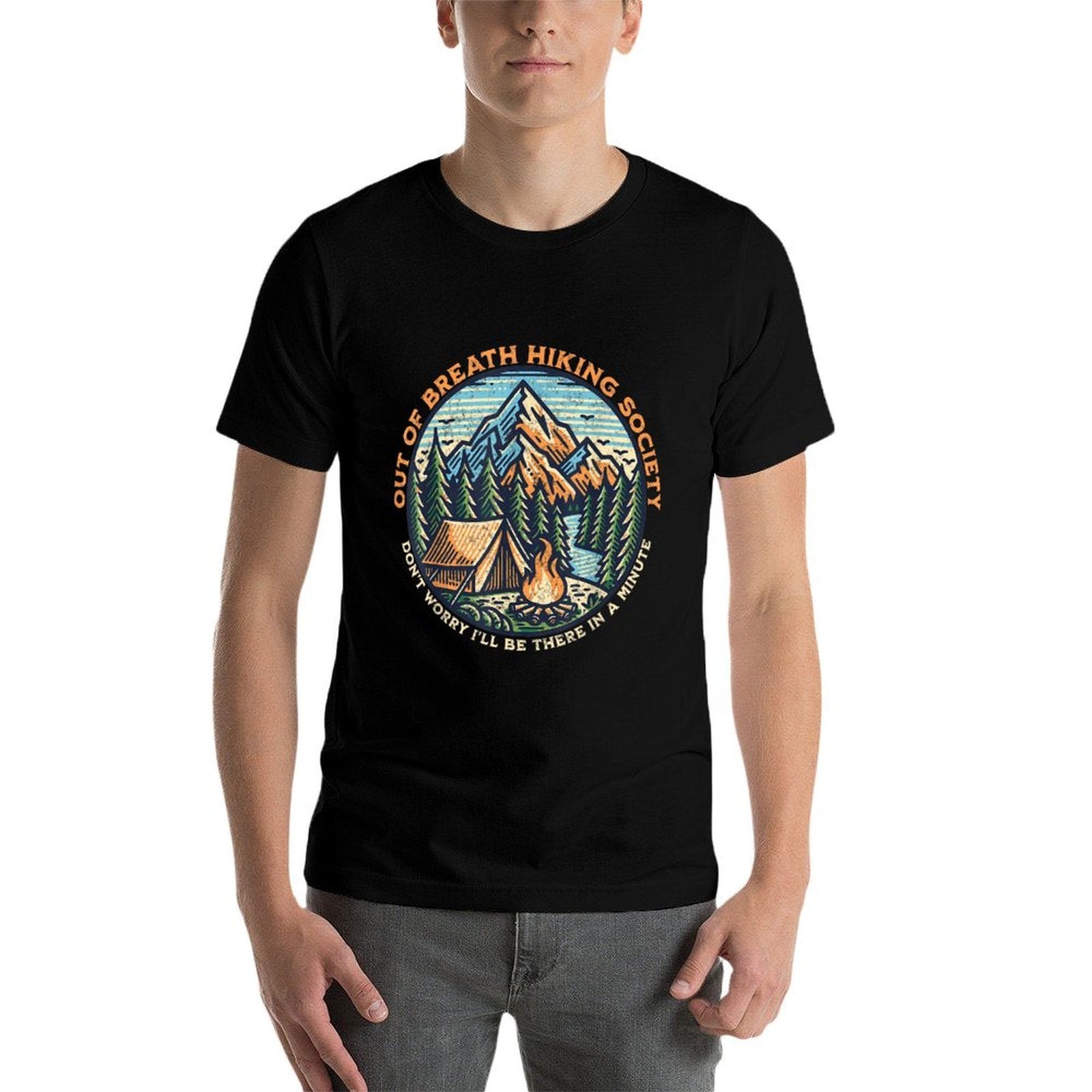 Out of Breath Hiking Society Men Women Hiker Funny Outdoor  Eco-friendly Material T-Shirt