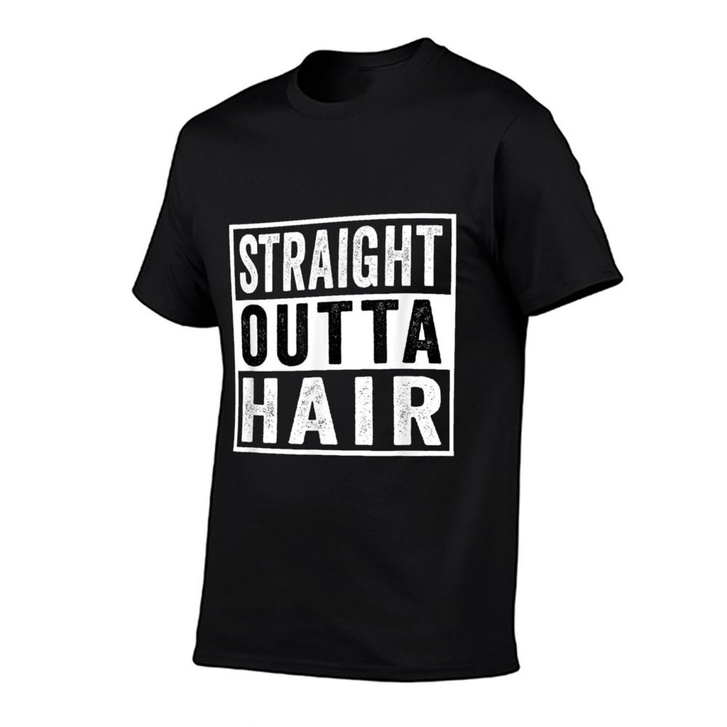 Straight Outta Hair Funny Sexy Bald Man Quote Saying Meme  Vintage-inspired T-Shirt