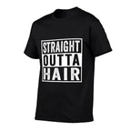 Straight Outta Hair Funny Sexy Bald Man Quote Saying Meme  Vintage-inspired T-Shirt