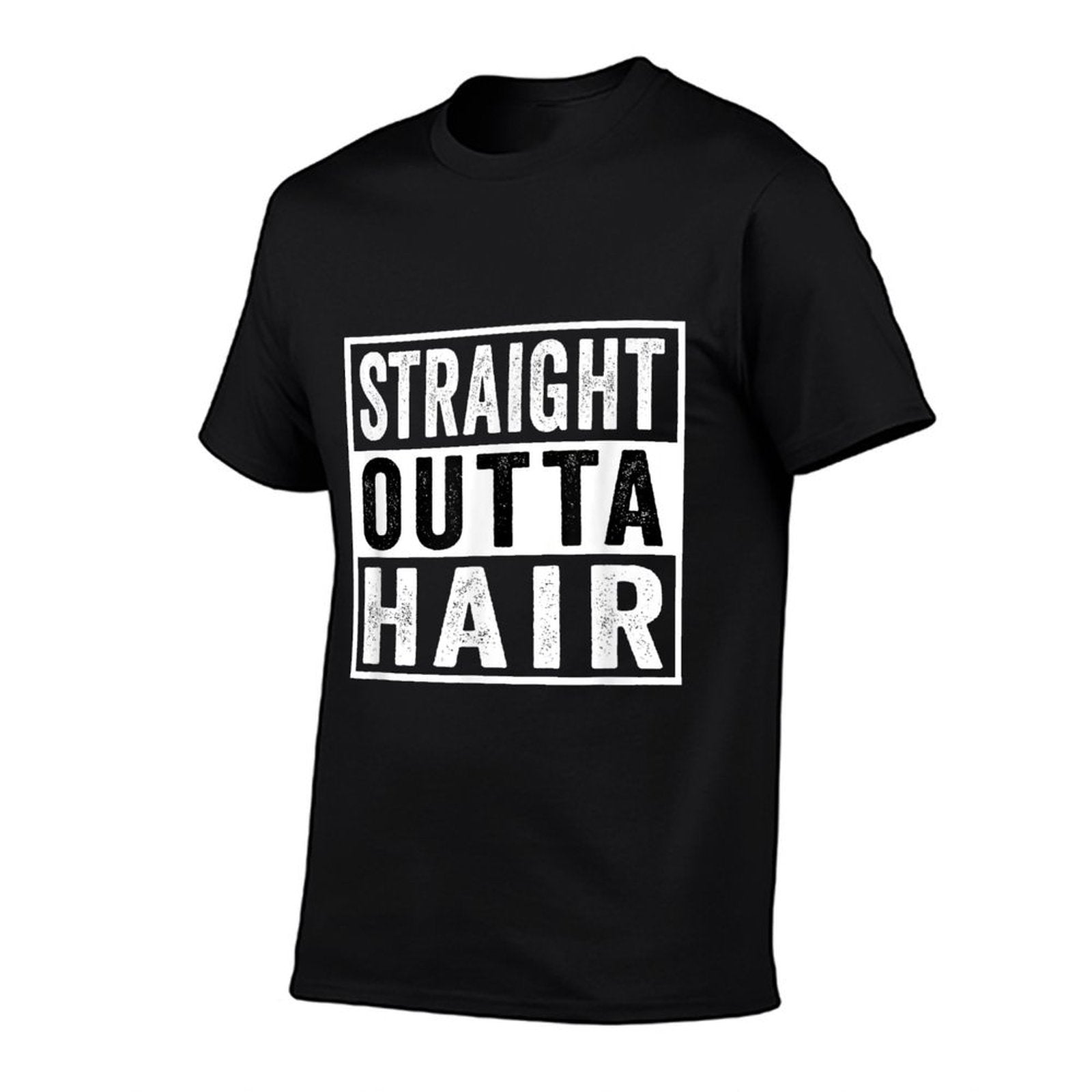 Straight Outta Hair Funny Sexy Bald Man Quote Saying Meme  Vintage-inspired T-Shirt