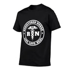 Registered Nurse Live Love Heal Pocket Logo RN  Slim-fit Cut T-Shirt