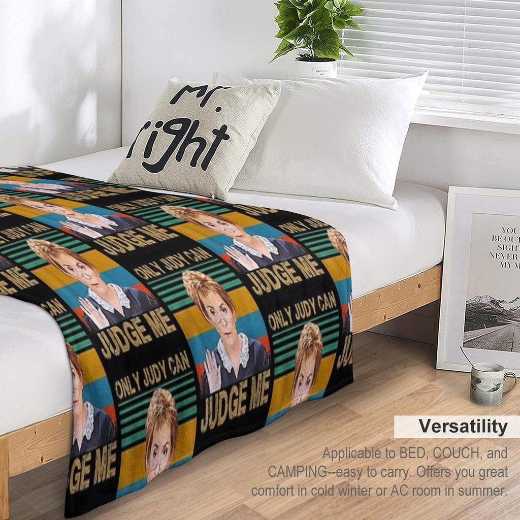 Funny Only Judy Can Judge Me Retro Vintage Sustainable Throw Blanket