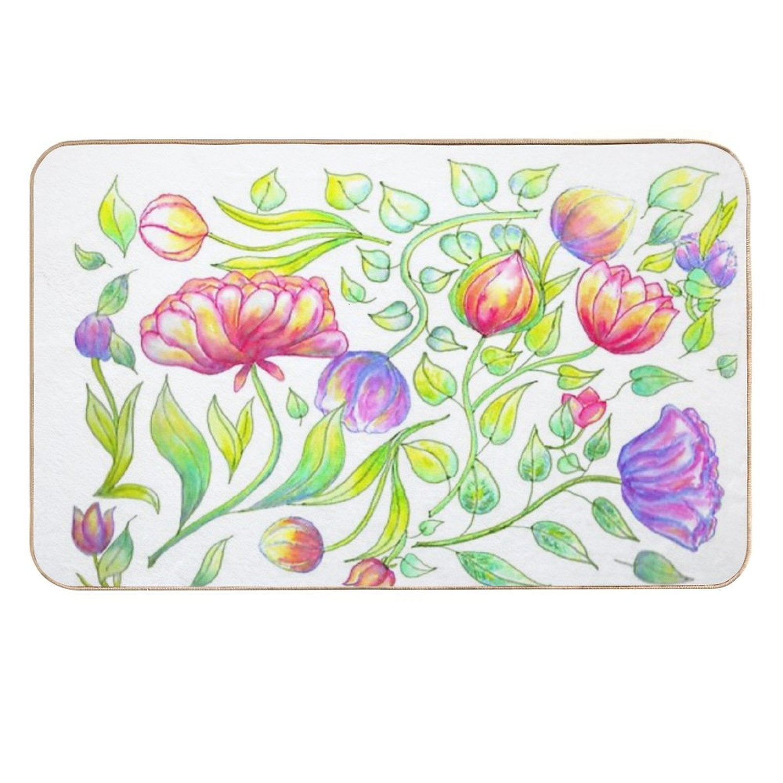 Flower Pattern  Non-Slip Bath Mat