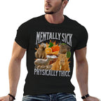 Physically Thicc Funny Capybara Meme Bootleg Y2K Graphic  Fade-proof Color T-Shirt