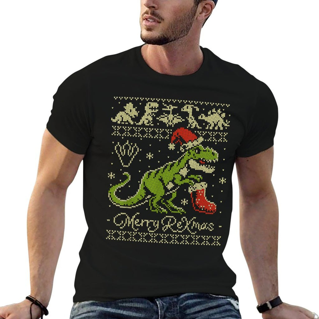 Dinosaur Ugly Christmas Sweater - Funny Christmas  Versatile T-Shirt