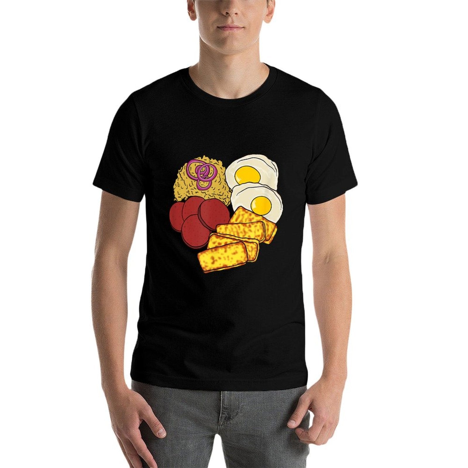 Dominican Republic Favorite Food  Mangú Salami Queso Frito  High-quality Stitching T-Shirt