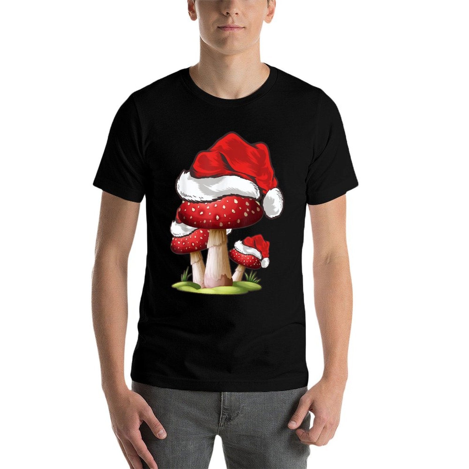 Mushroom Lover Gift Santa Hat Mushroom Christmas  Quick-drying T-Shirt
