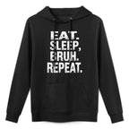 Meme Saying Eat Sleep Bruh Repeat Machine Washable Hoodie