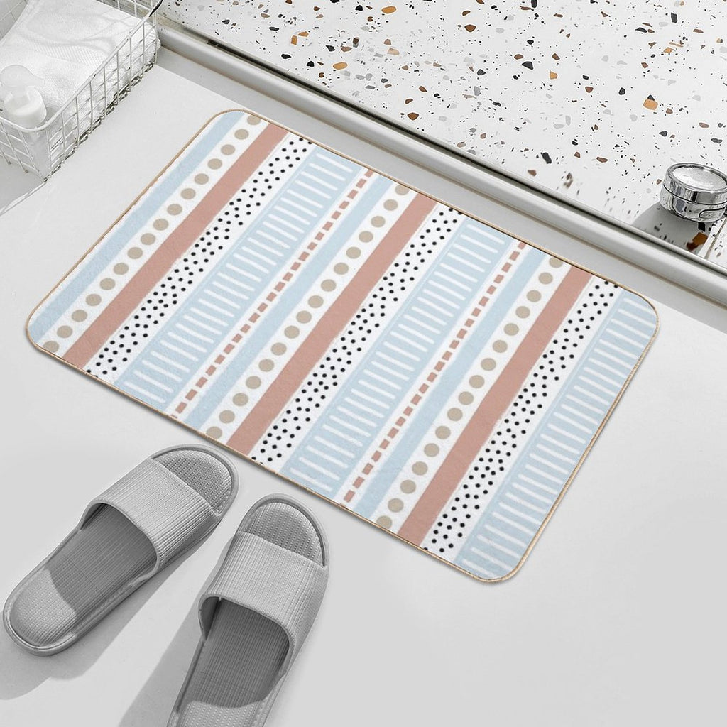 Pastel Stripe Pattern  Eco-Friendly Bath Mat