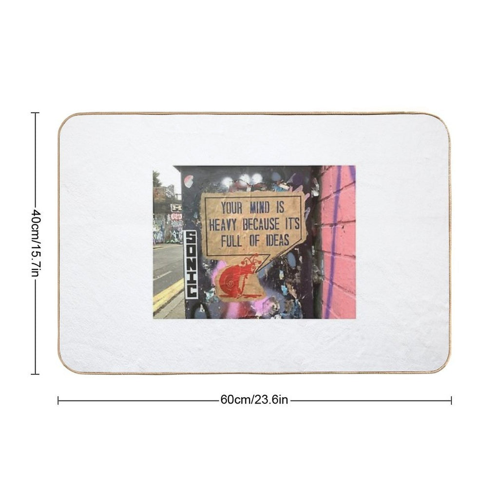 Your Mind Is Heavy with Ideas  Repositionable Bath Mat