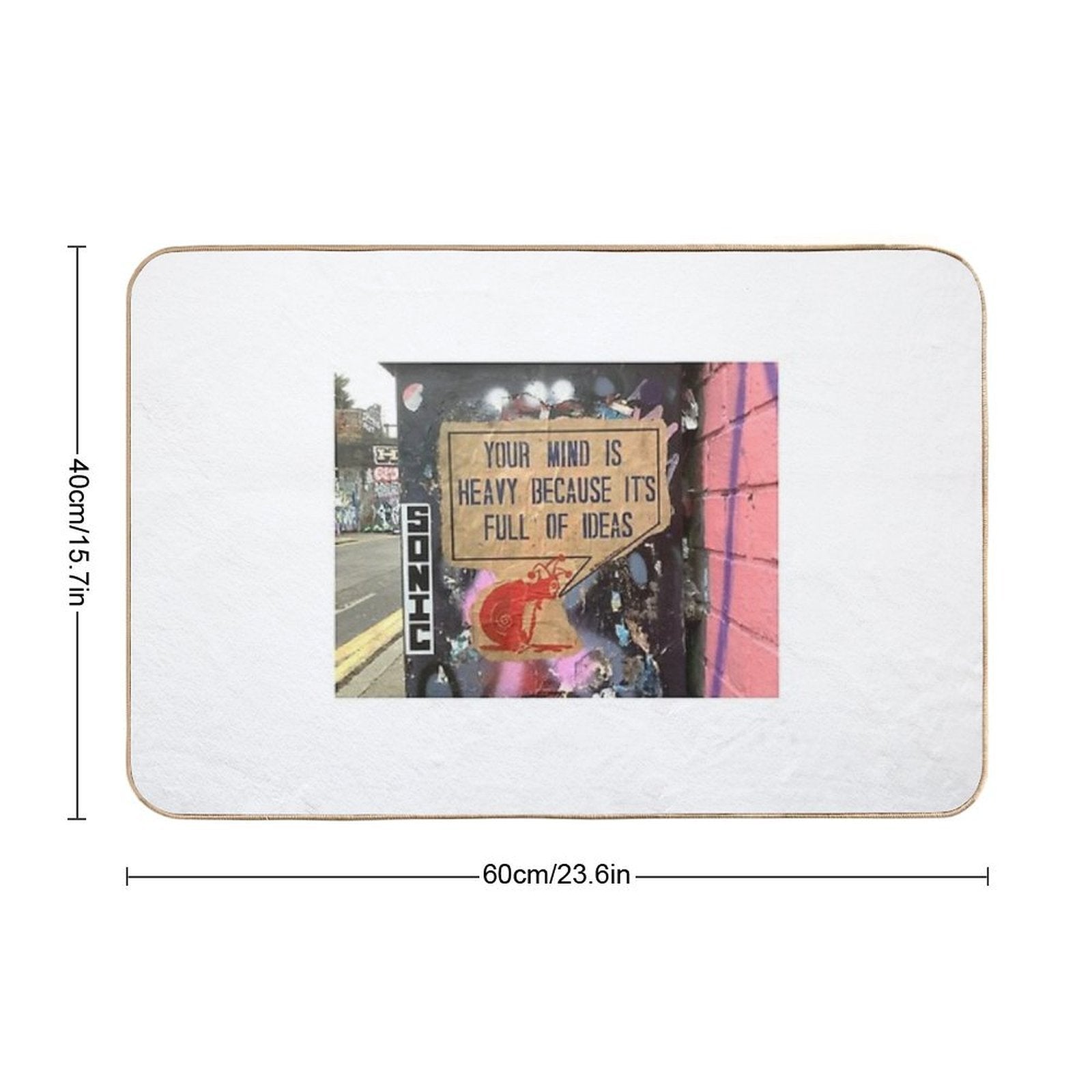 Your Mind Is Heavy with Ideas  Repositionable Bath Mat