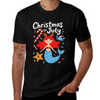 Mermaid Christmas In July Funny Summer Xmas Girlsns Kids  Odor-resistant T-Shirt