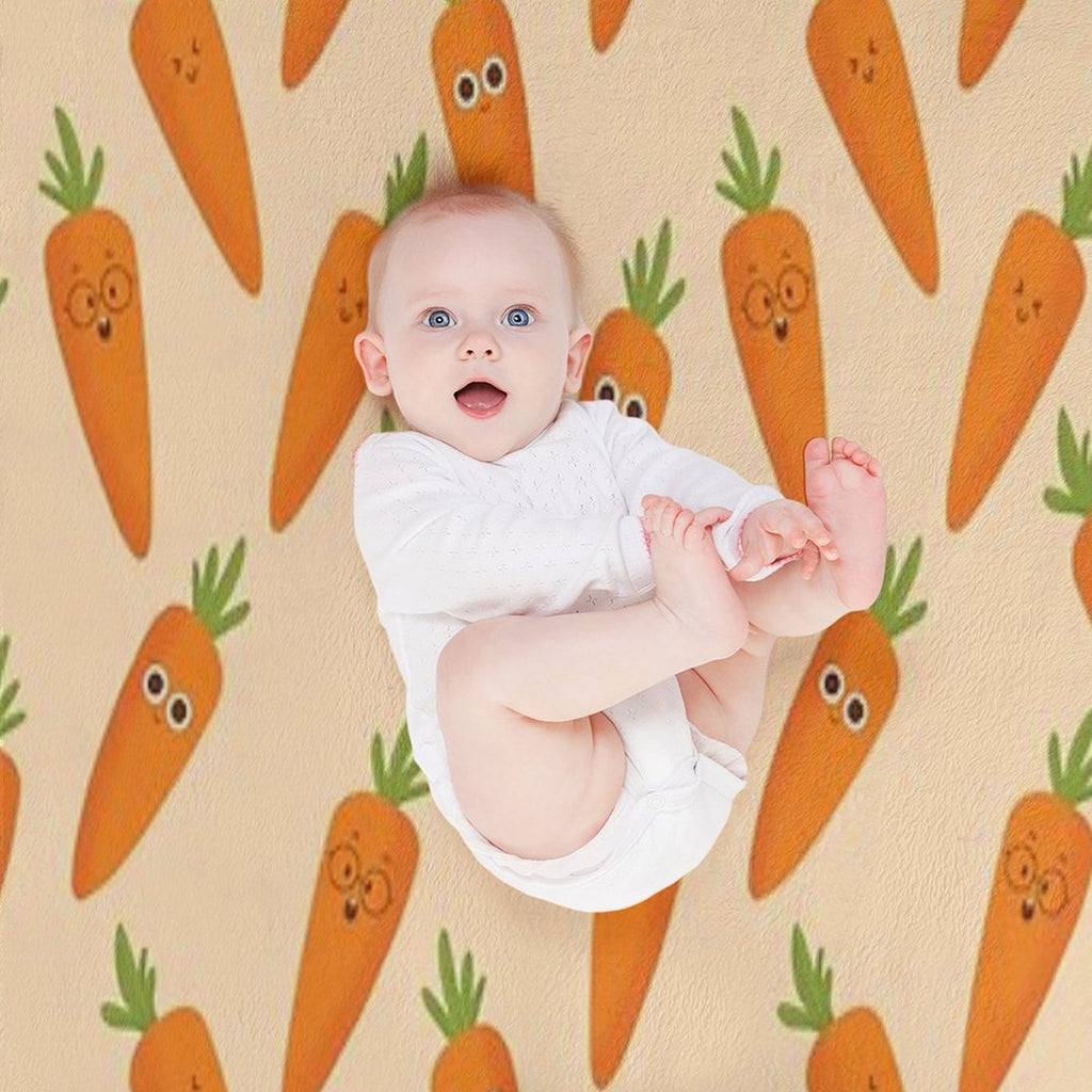 Happy Carrots Travel-friendly Throw Blanket