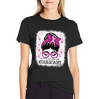 7th Grade Teacher In October We Wear Pink Cancer Awareness Comfortable T-Shirt