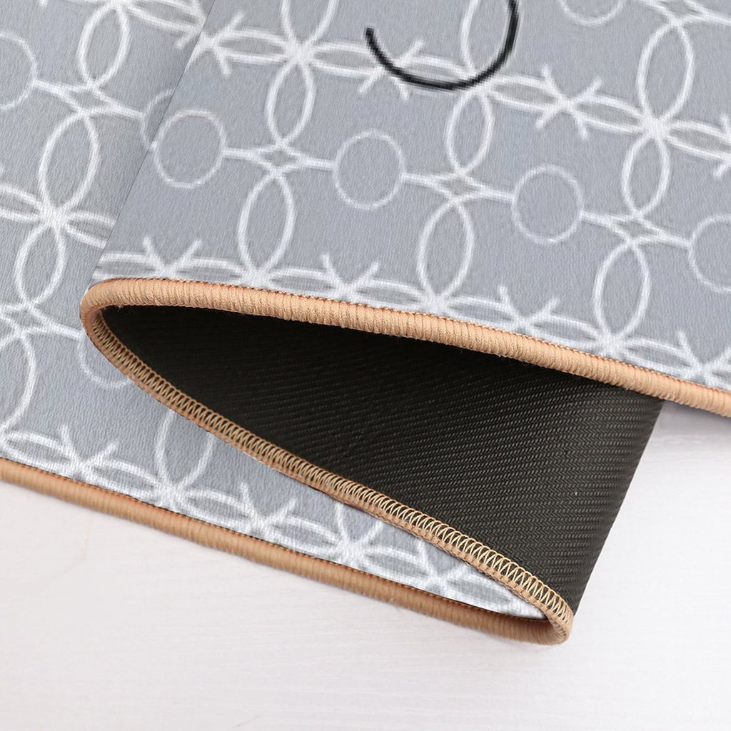 Trellis Pattern No.3 Grey  Stain-Proof Bath Mat