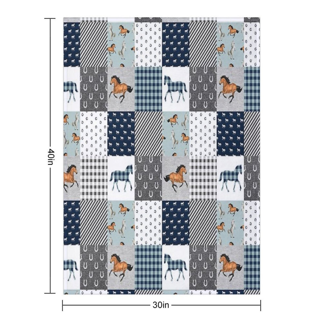 Horse Animal Plaid Versatility Throw Blanket