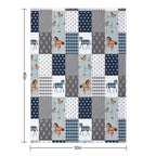 Horse Animal Plaid Versatility Throw Blanket
