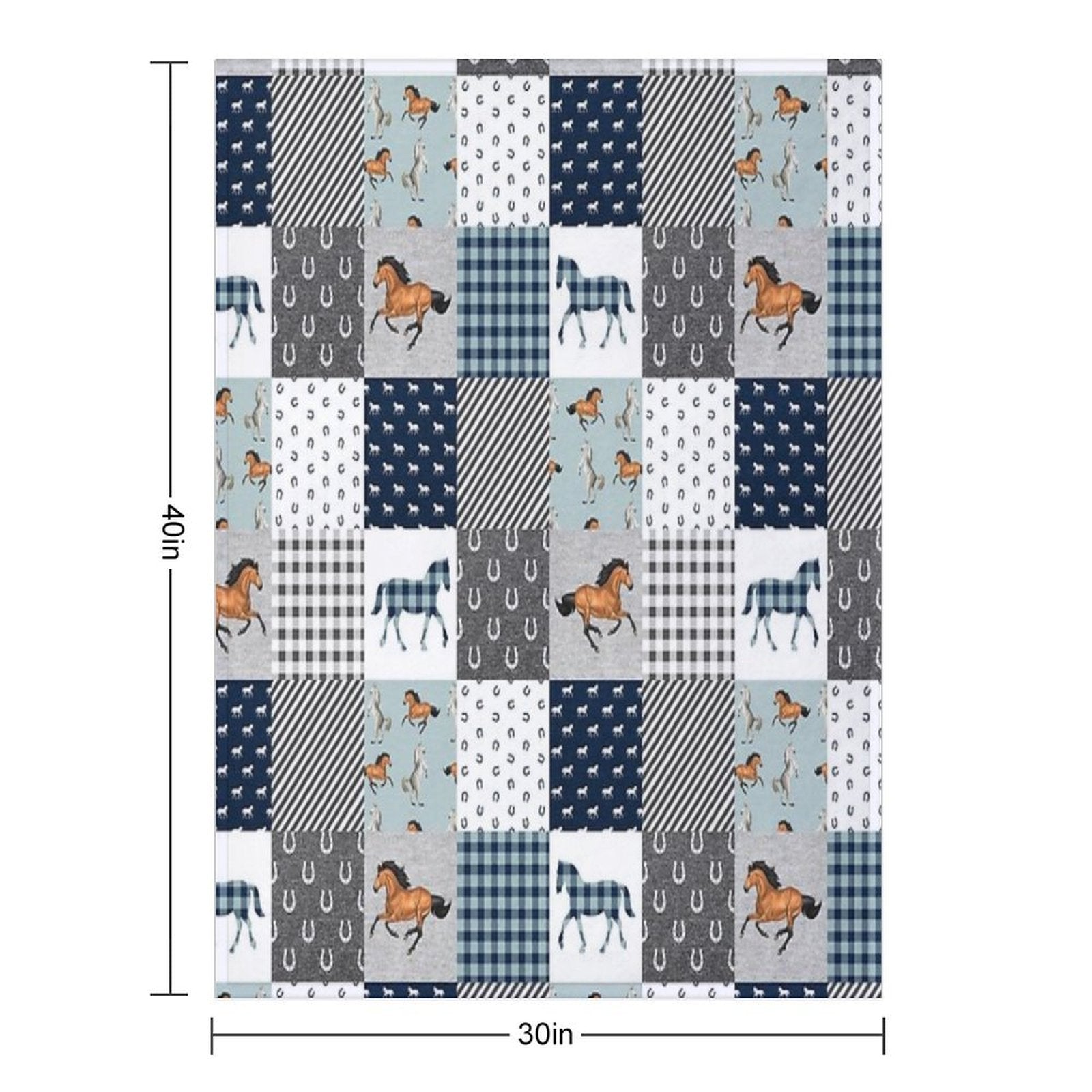 Horse Animal Plaid Versatility Throw Blanket