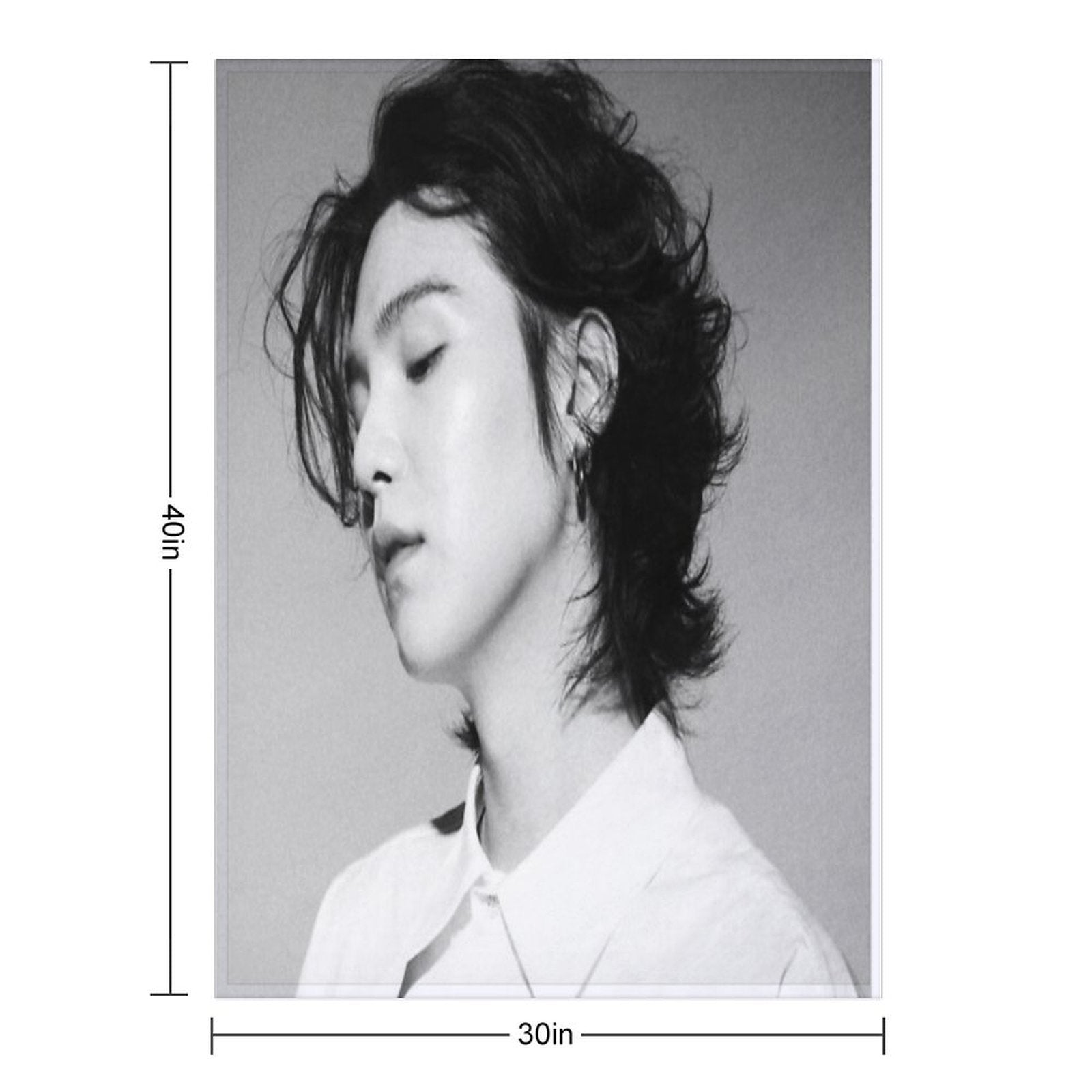 Majestic Long Haired Yoongi Compact Throw Blanket