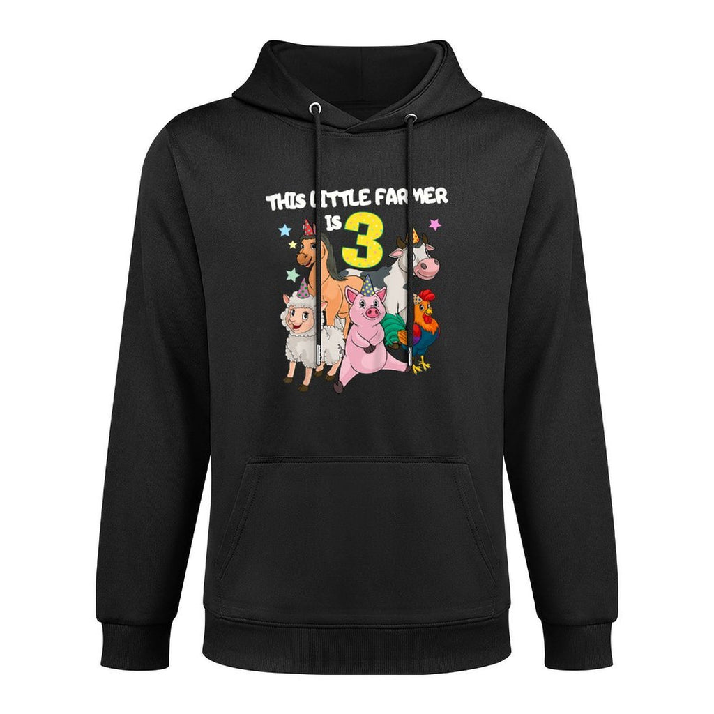Kids Farm 3 Year Old Birthday Outfit Boy Tractor 3rd Birthday All-Day Comfort Hoodie