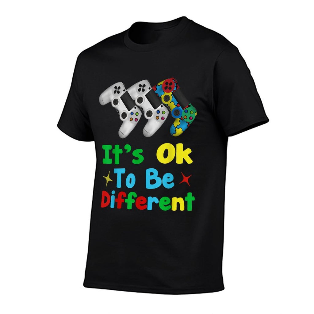 Boys Autism Gift Game Autism Awareness Month Day Men Kids  Rolled Sleeves T-Shirt