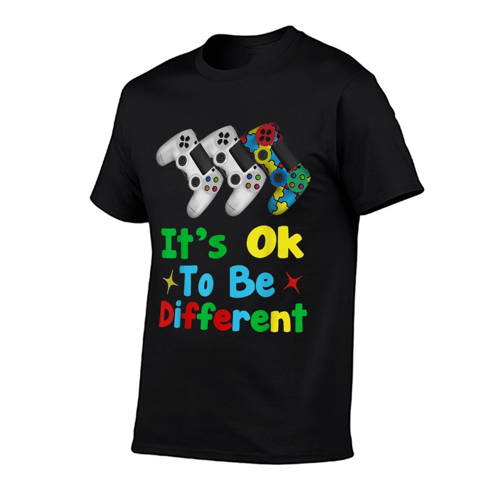 Boys Autism Gift Game Autism Awareness Month Day Men Kids  Rolled Sleeves T-Shirt