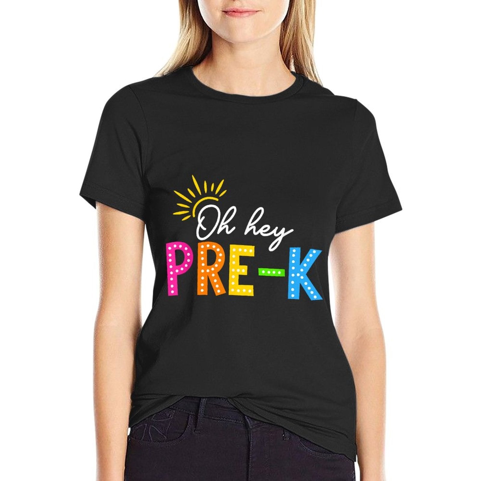 Oh Hey Pre-K Teacher Kids Happy First Day Back To School Comfortable T-Shirt