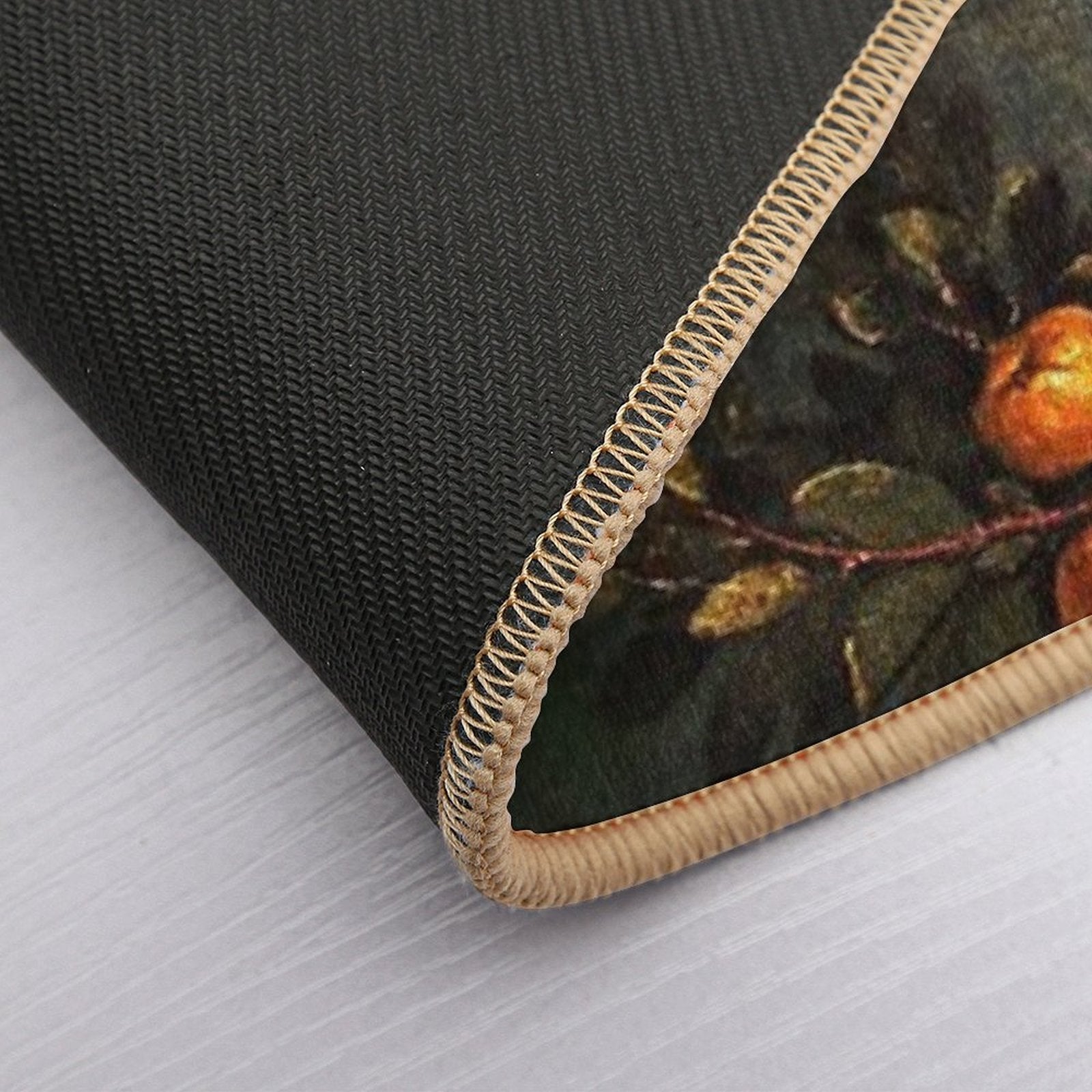 ANTIQUE ROMAN WALL PAINTING Flower Garden Flying Birds Over Quince Trees  Odorless Bath Mat