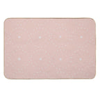 Cute Boho Minimalist Dotted Circles Design Coral Pink  Pet-Safe Bath Mat