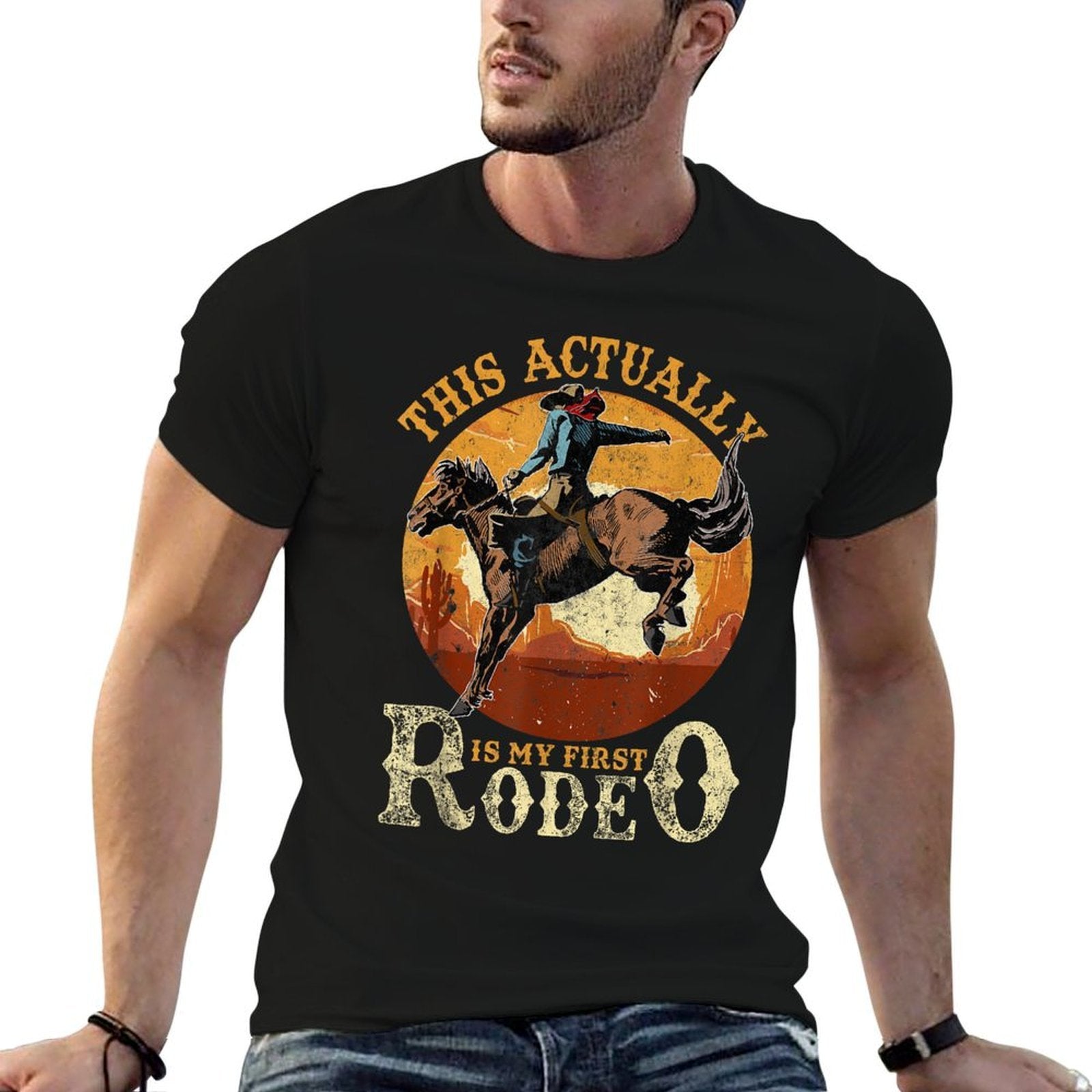 This Actually Is My First Rodeo Country Life Howdy Vintage  Summer-ready Fabric T-Shirt