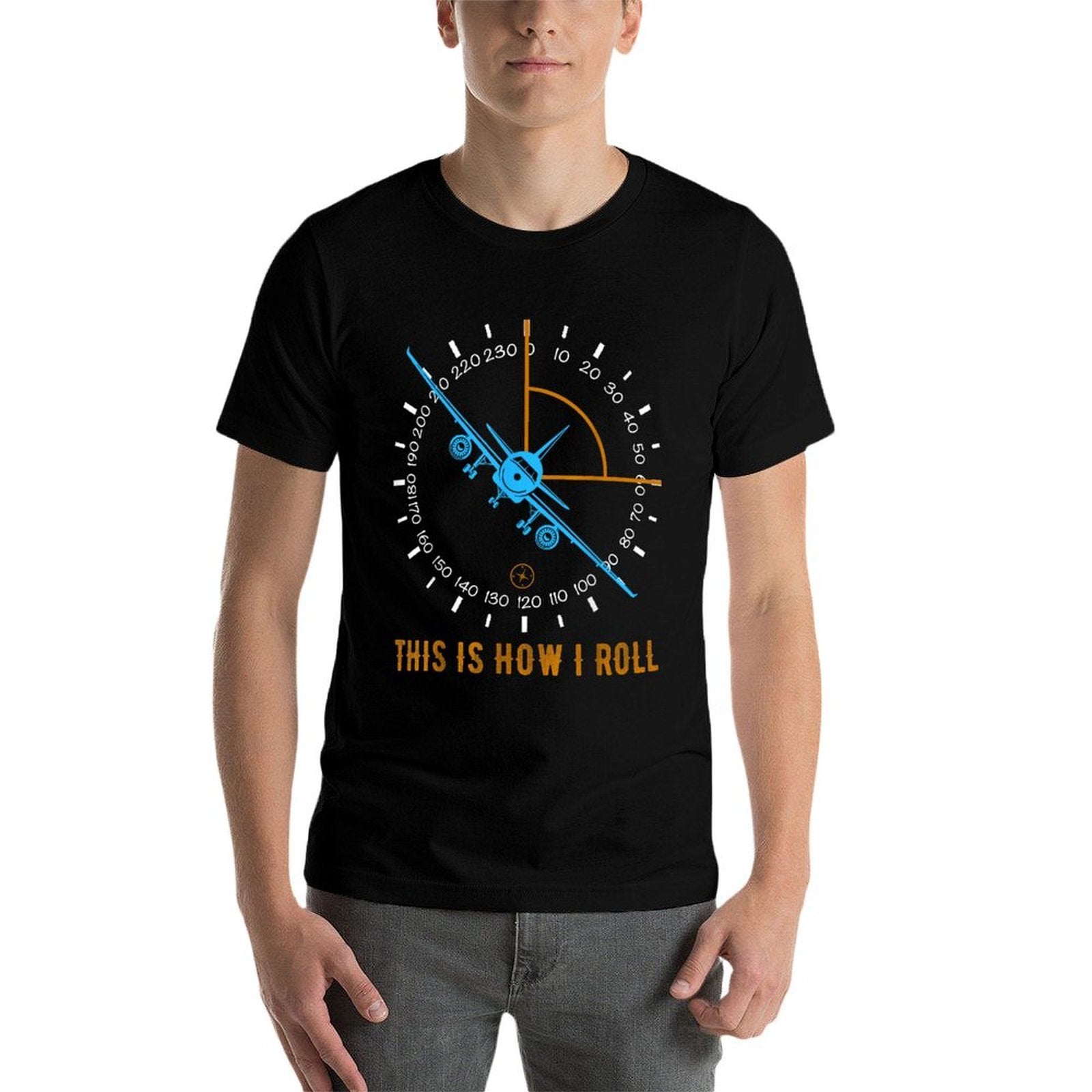 This Is How I Roll Airplane Pilot Aviation. Men Aviation  Easy-care T-Shirt