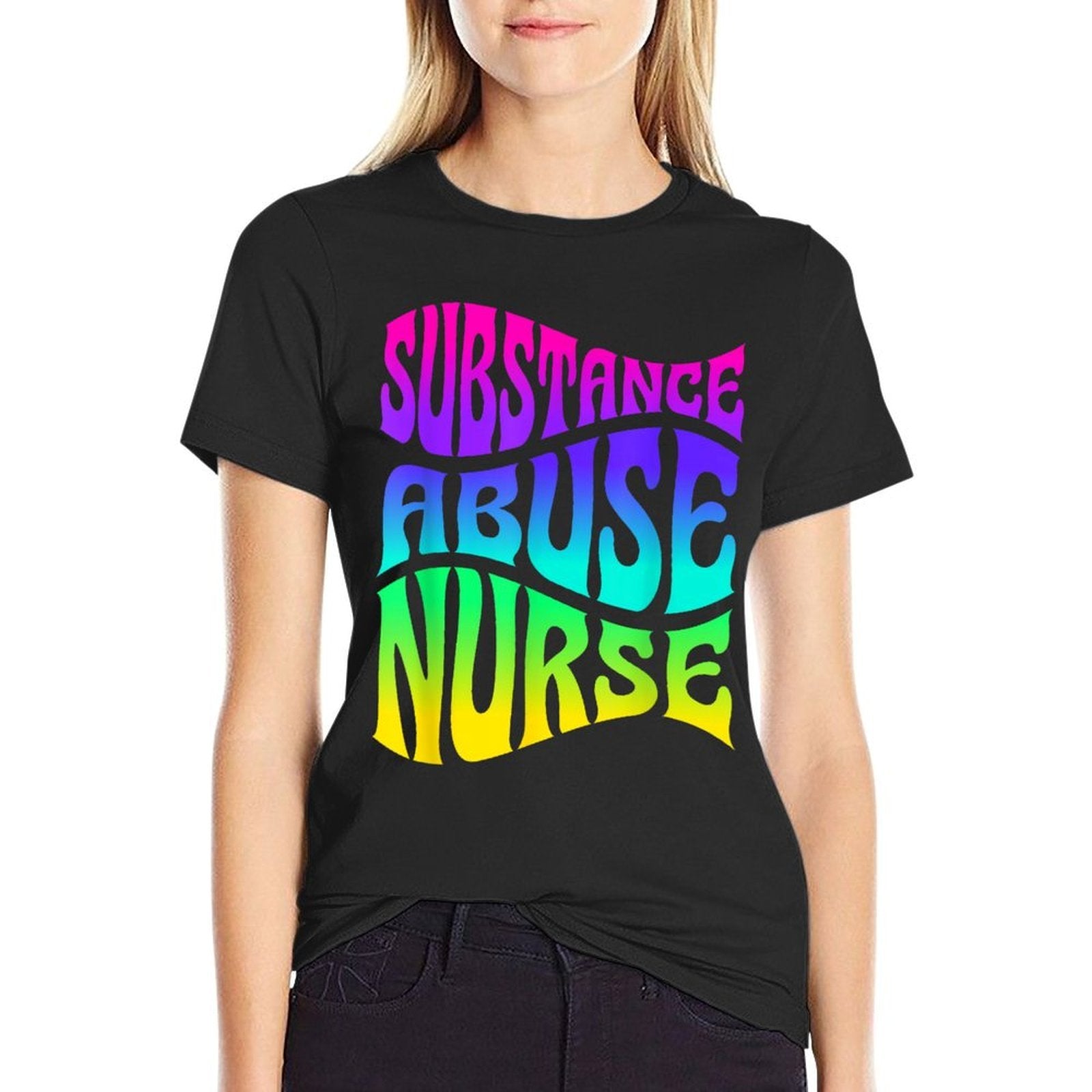 Substance Abuse Nurse Addiction Recovery Nursing  Oversized Silhouette T-Shirt