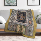 Roman Mosaic - Gold Easy Care Throw Blanket