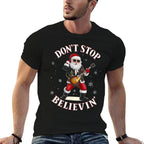 Rock N Roll Santa Christmas Cheer Guitarist Santa Rocker  Versatile T-Shirt