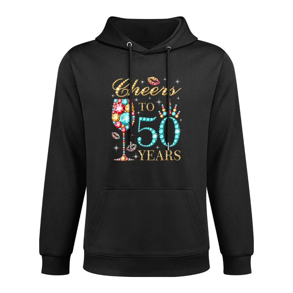 Cheers To 50 Years, 50 Years Old Women, 50 Birthday Cute Adjustable Hood Hoodie